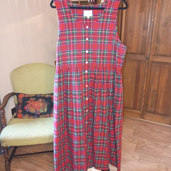 Susan Bristol Red and Blue Plaid Dress - Picture 1 of 8
